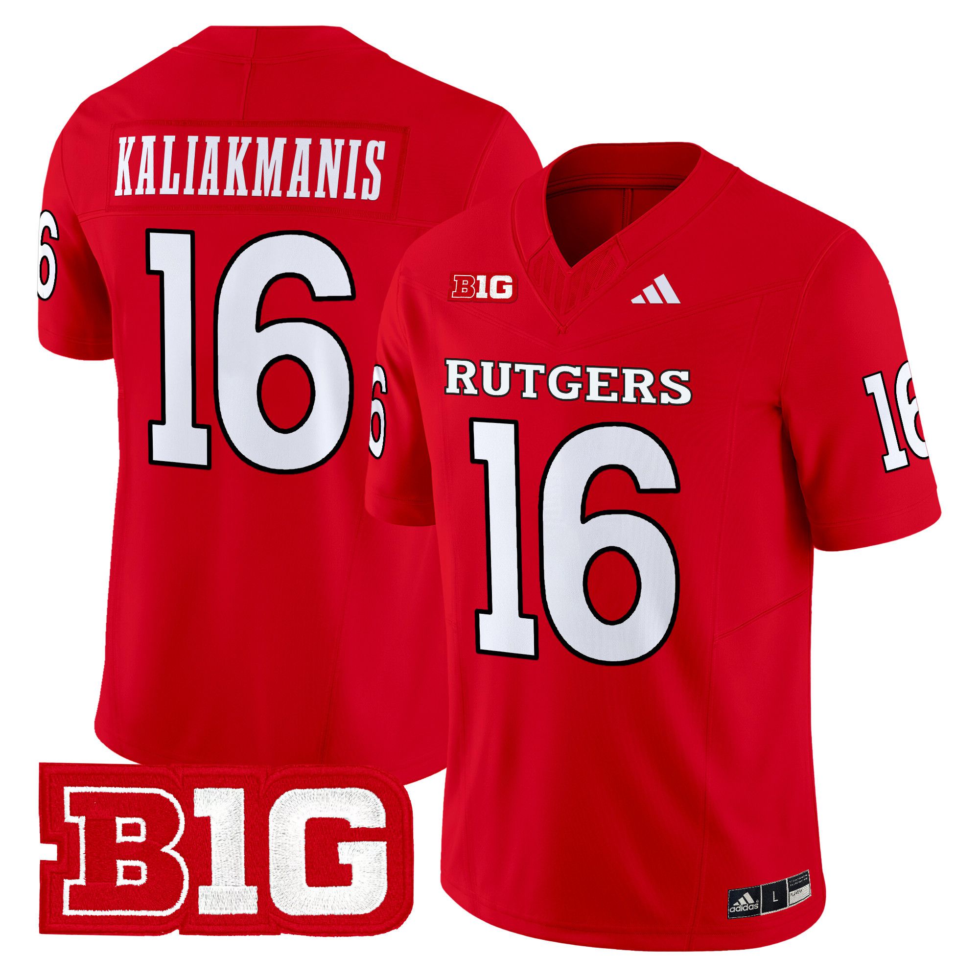 Men Rutgers Scarlet Knights #16 Kaliakmanis Red 2024 Vapor Limited NCAA Jersey style 1